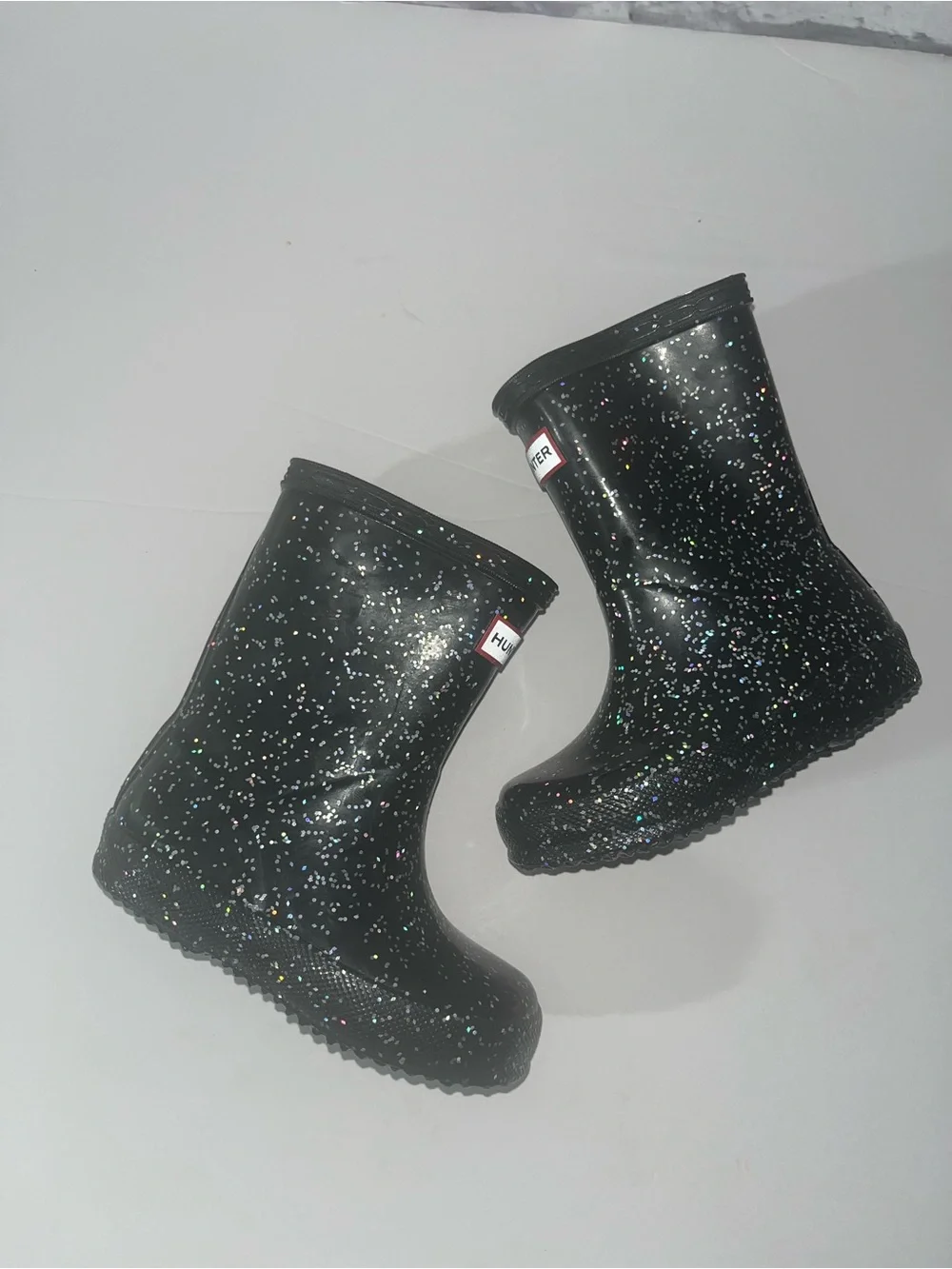 Toddler Girl Starcloud Black Hunter Rain Boot Size 6.  Like new glitter